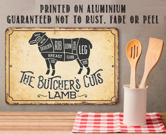 The Butcher's Cut LAMB - Metal Sign | Lone Star Art.