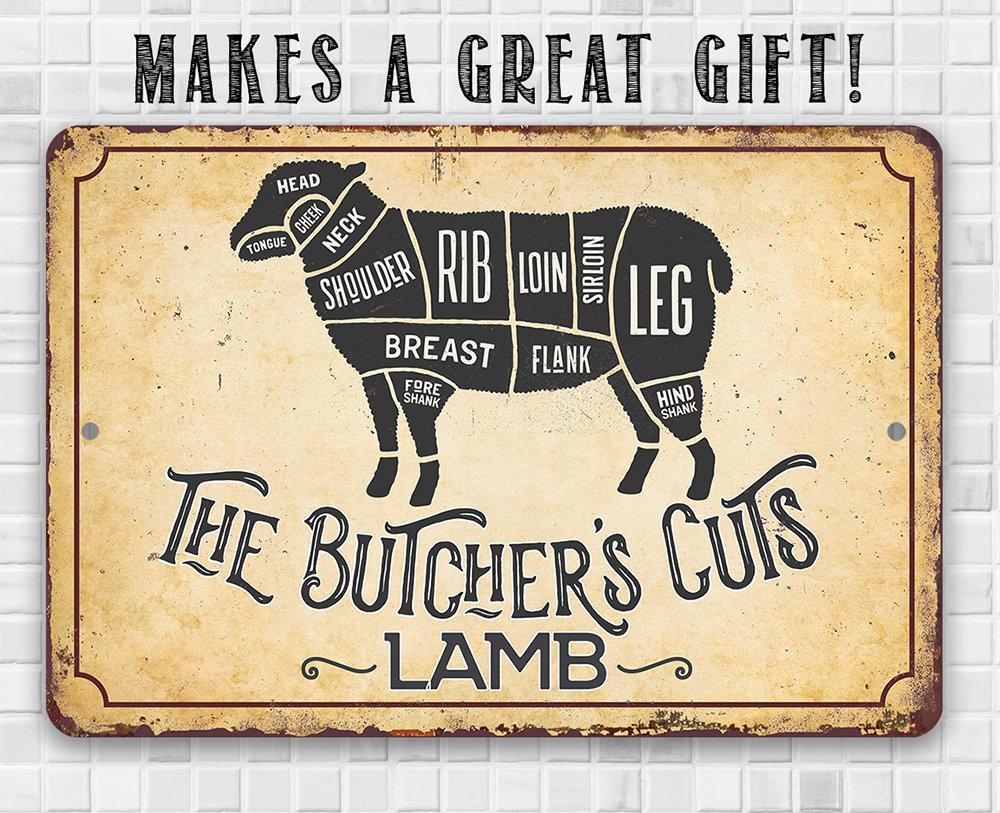 The Butcher's Cut LAMB - Metal Sign | Lone Star Art.