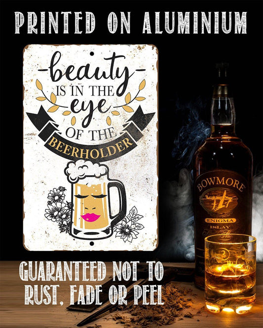Beauty Beer Holder - Metal Sign | Lone Star Art.