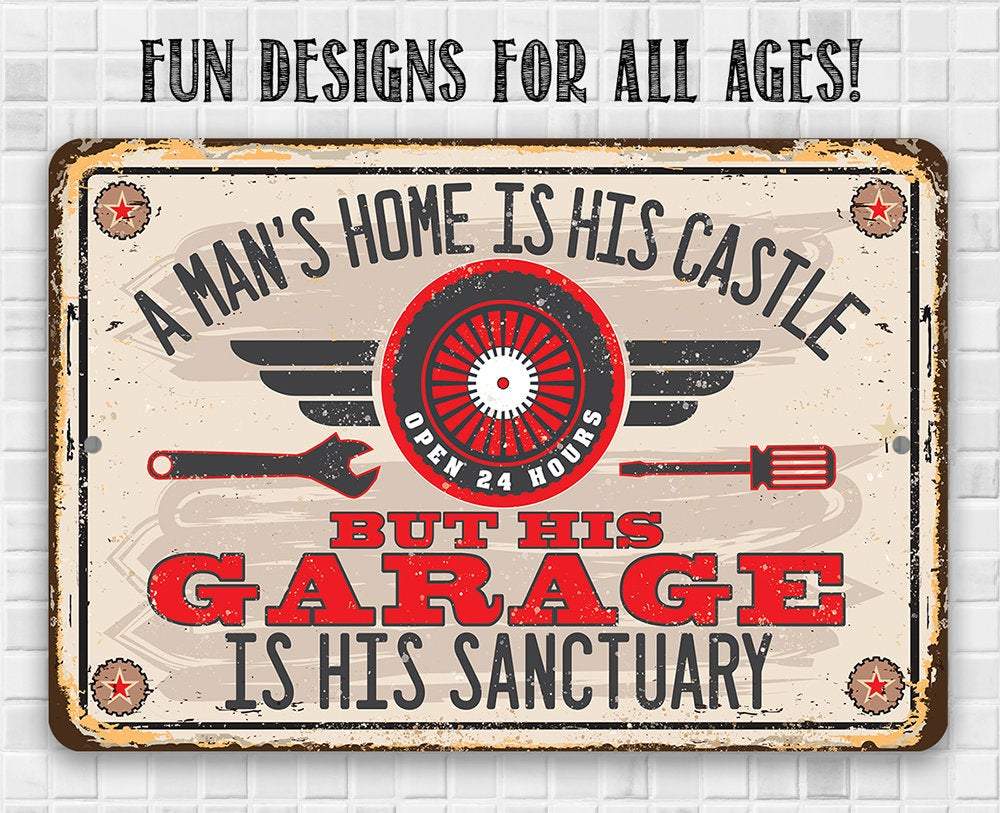 Garage Sanctuary - Metal Sign | Lone Star Art.