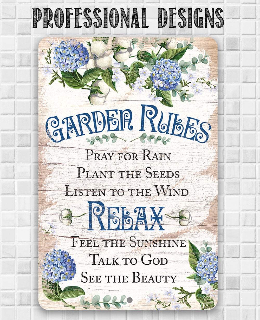 Garden Rules - Metal Sign | Lone Star Art.