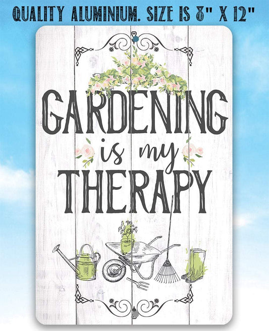 Gardening is Therapy - Metal Sign | Lone Star Art.
