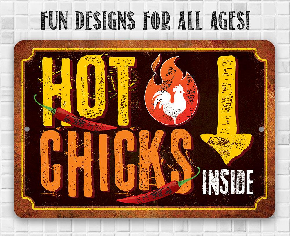 Hot Chicks - Metal Sign | Lone Star Art.