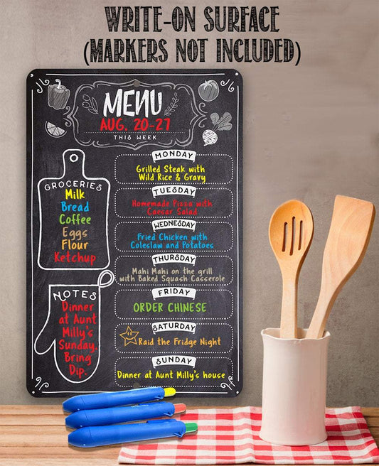Kitchen Menu Chalkboard - Write On Surface - Metal Sign | Lone Star Art.