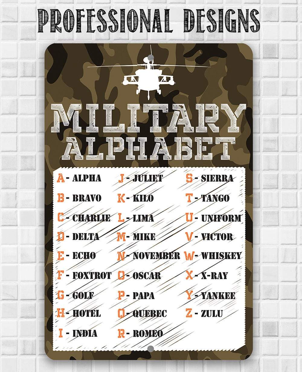 Military Alphabet - Metal Sign | Lone Star Art.