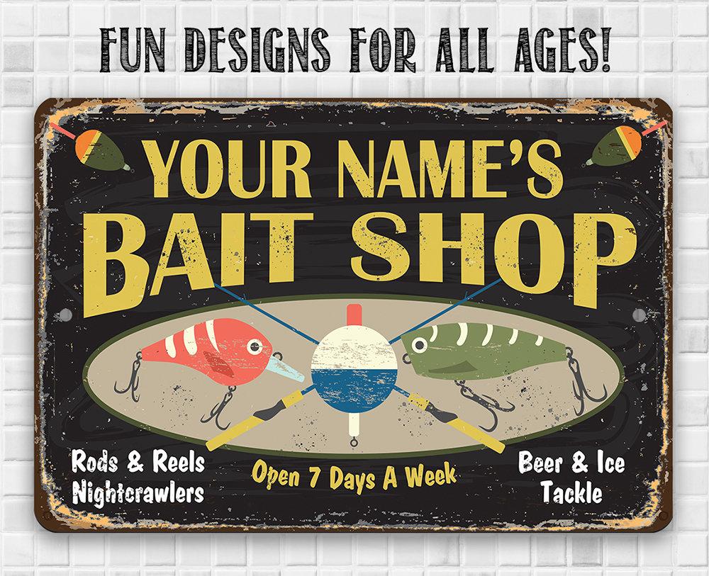 Personalized - Bait Shop - Metal Sign | Lone Star Art.