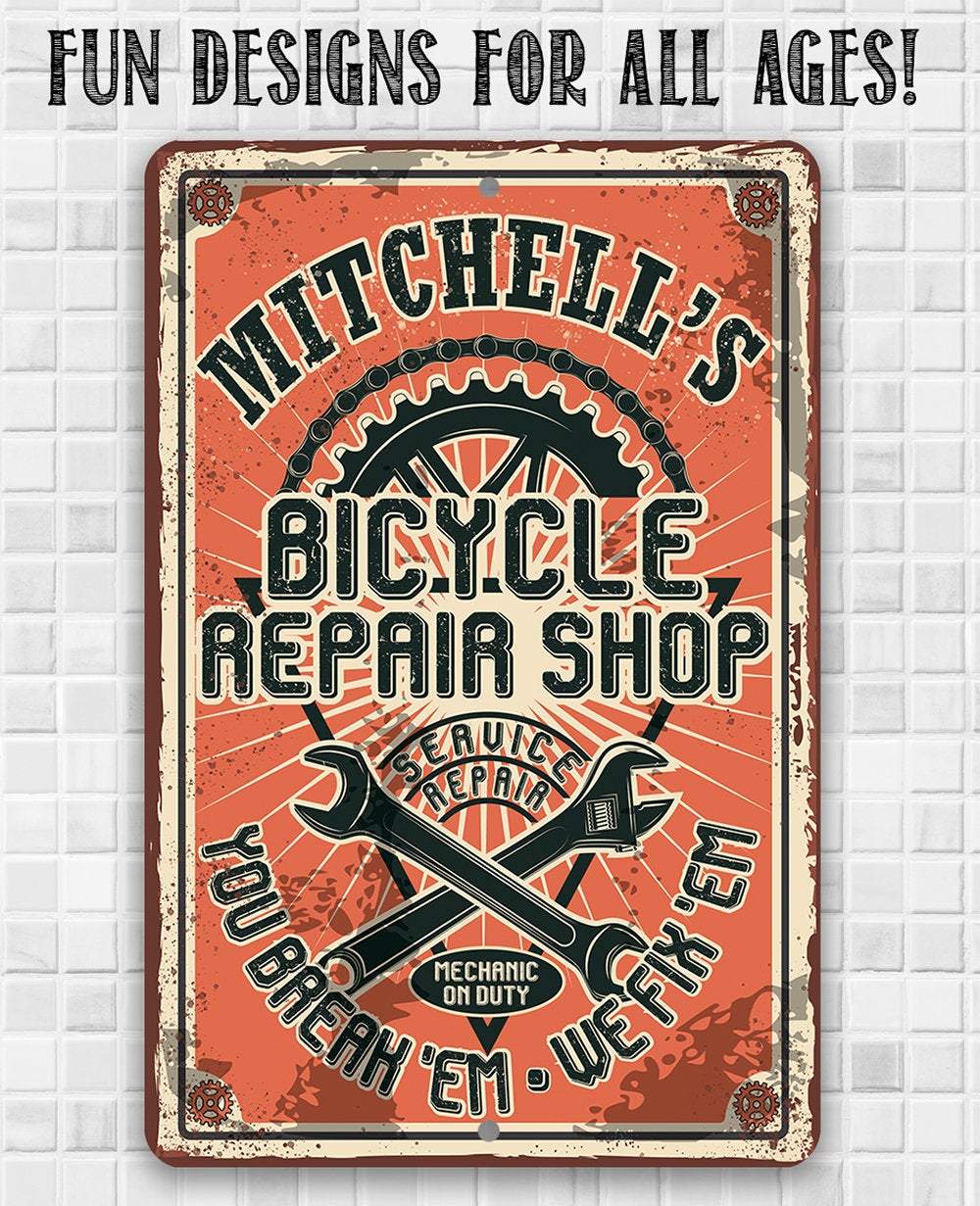 Personalized - Bicycle Repair Shop - Metal Sign | Lone Star Art.