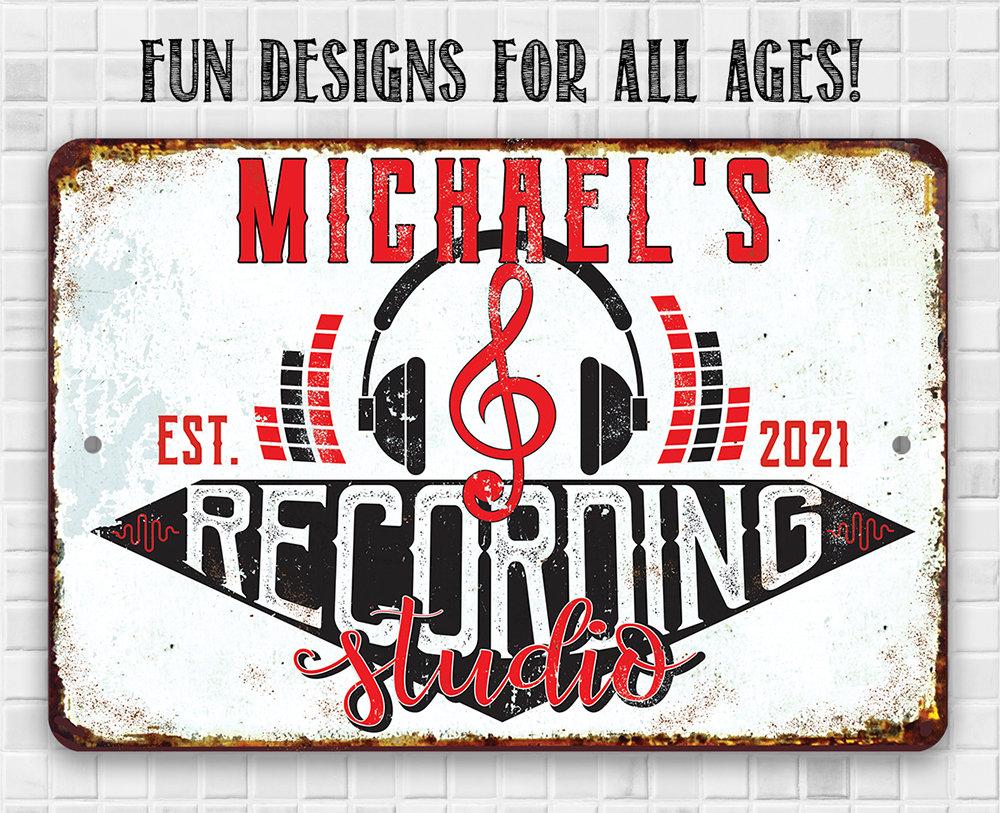 Personalized - Recording Studio - Metal Sign | Lone Star Art.