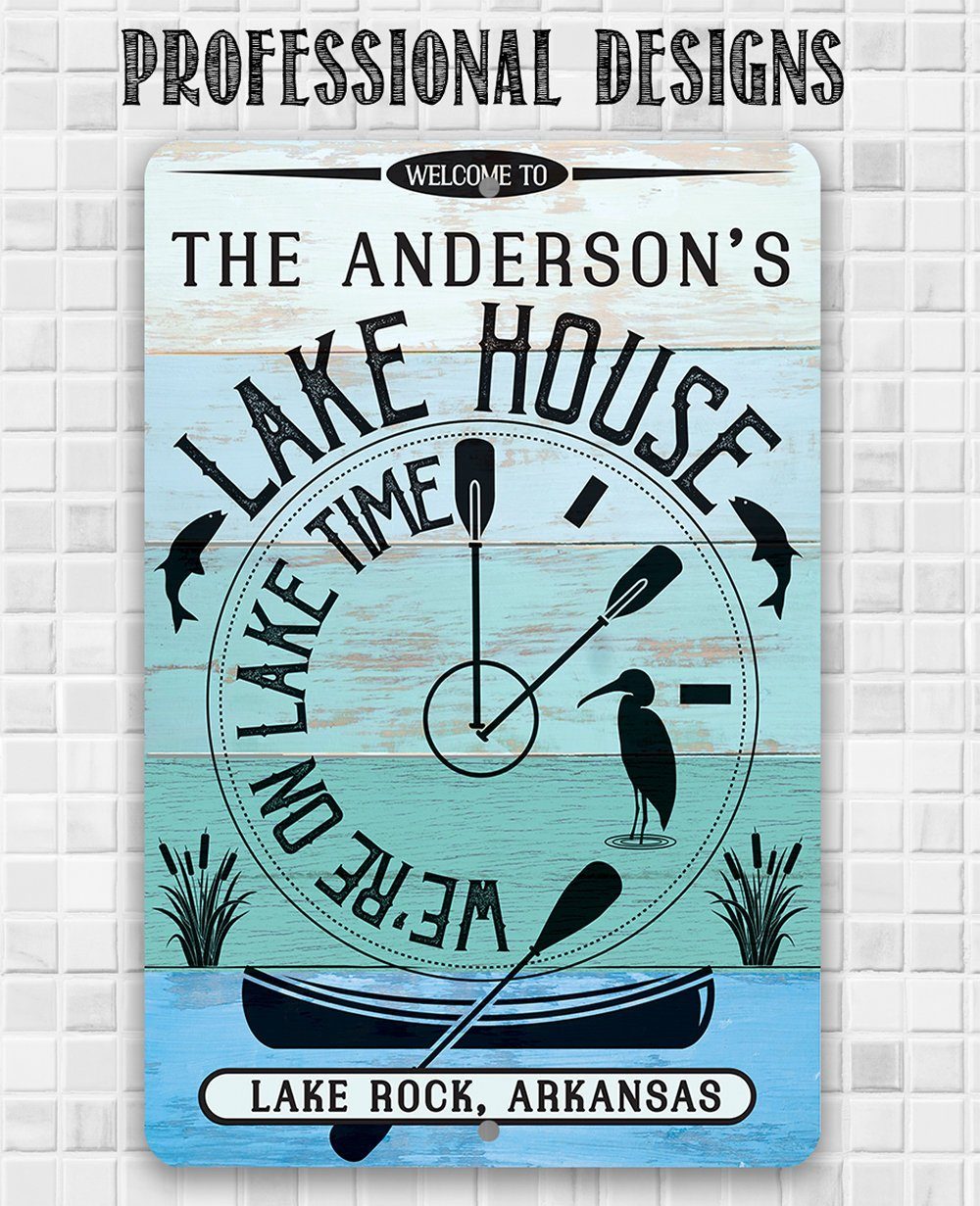 Personalized - We are on Lake Time - Metal Sign | Lone Star Art.