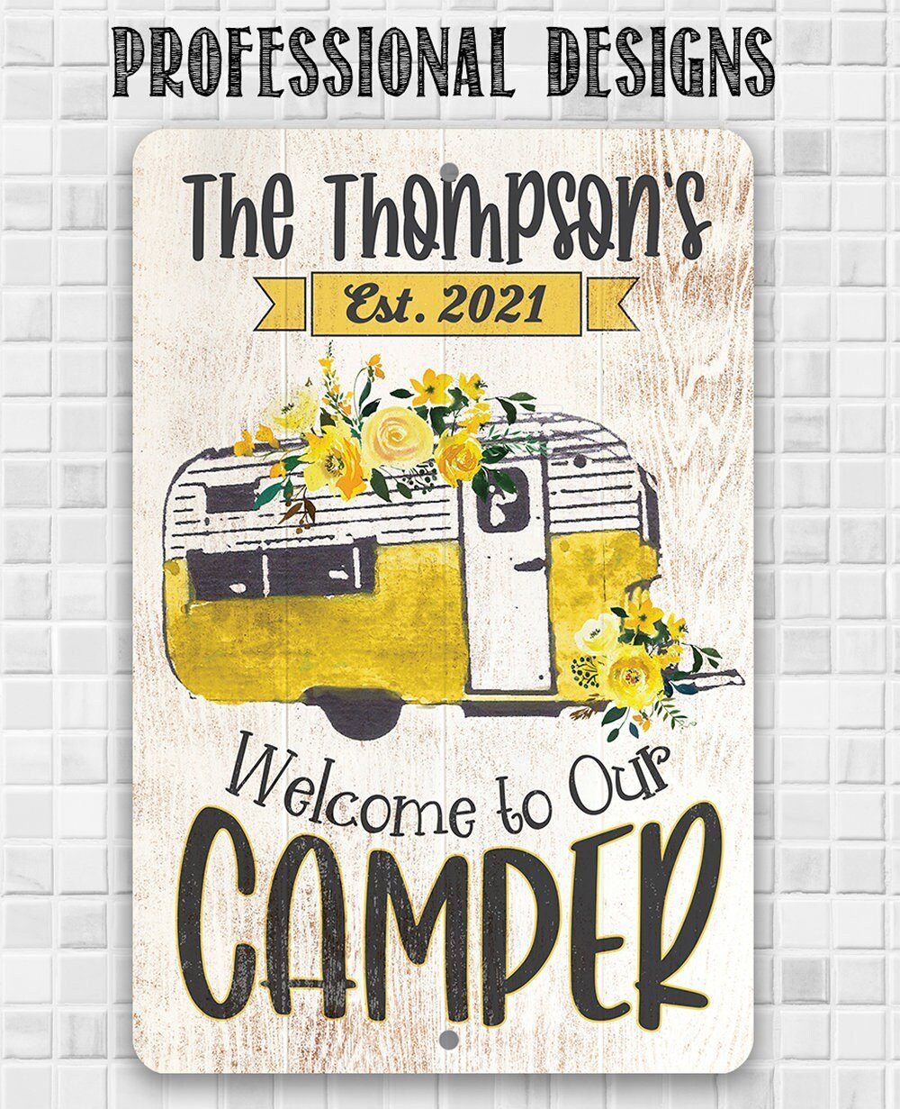 Personalized - Welcome To Our Camper - Metal Sign | Lone Star Art.