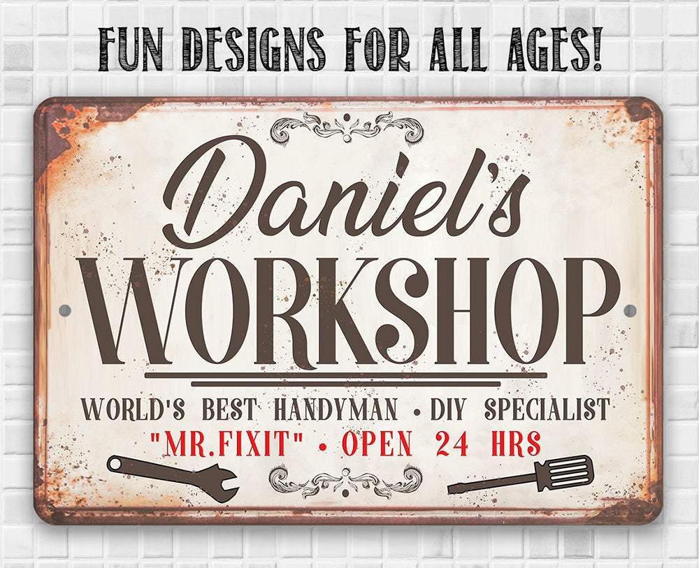 Personalized - Workshop - Metal Sign | Lone Star Art.