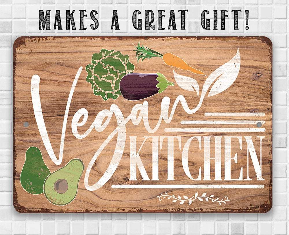 Vegan Kitchen - Metal Sign | Lone Star Art.