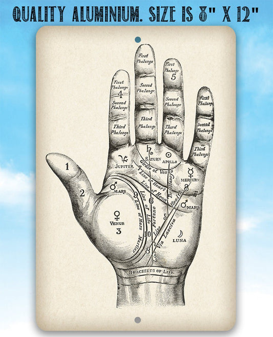 Vintage Palm Reading - Metal Sign | Lone Star Art.