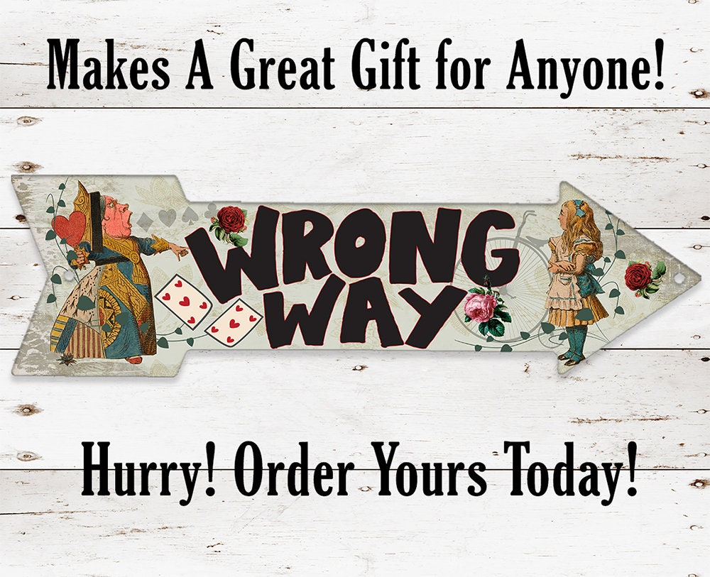 Wrong Way - Directional Arrow - Metal Sign Metal Sign Lone Star Art
