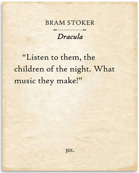 Bram Stoker - Listen To Them - Classic Quote Wall Decor, Literary Poster Print, Gift for Bookish or Book Lovers, 11x14 Unframed Typography Book Page Print Poster