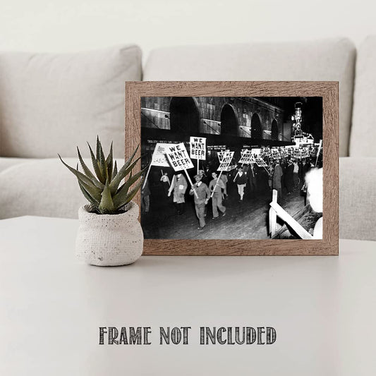 We Want Beer 1933 Prohibition Photo - Vintage Wall Art - 11x14 Unframed Art Speakeasy Prohibition Decor Vintage Art Print - Makes a Great Man Cave and Home Bar Decor Poster