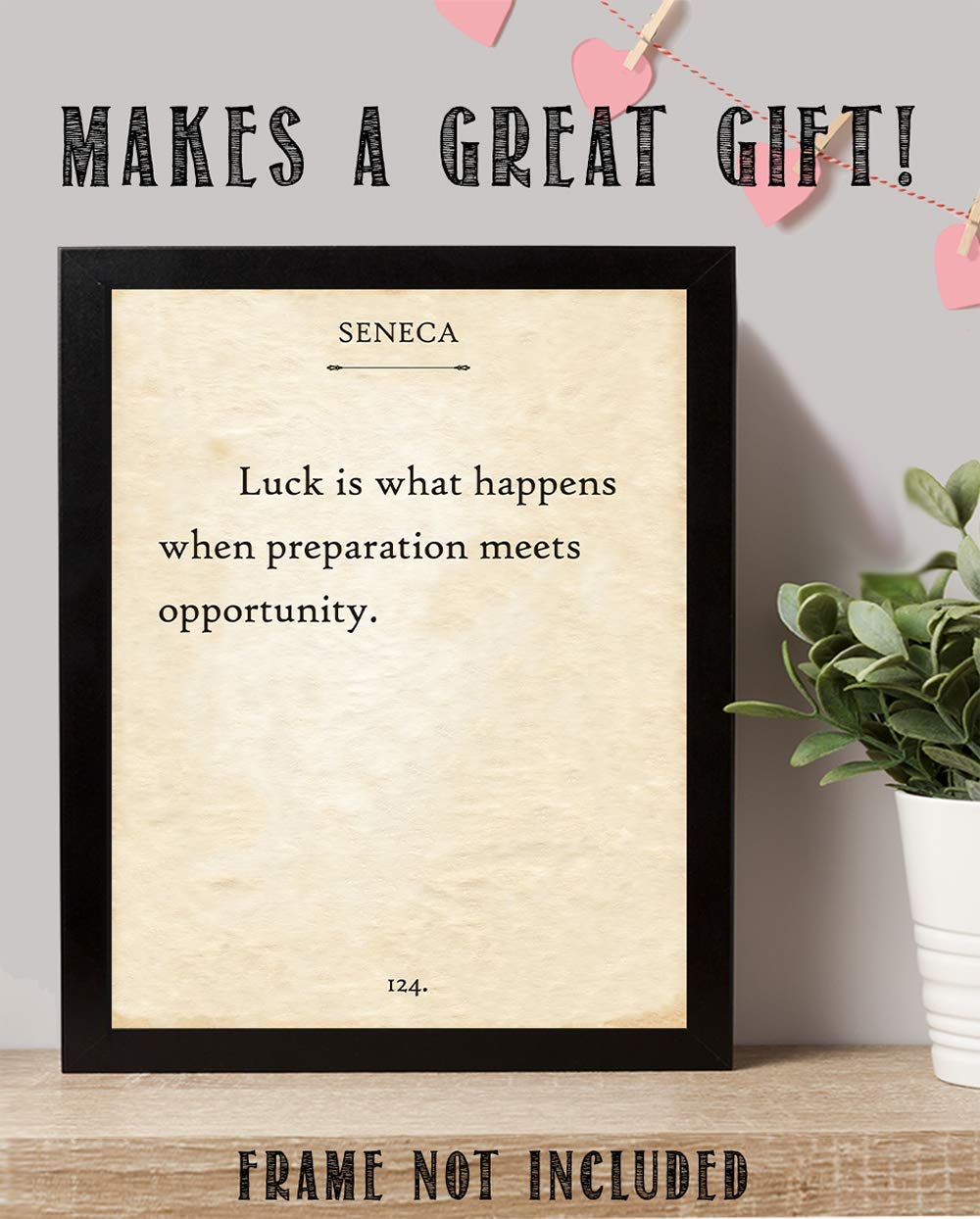 Seneca Quote - Luck is What Happens When Preparation Meets Opportunity - 11x14 Unframed Typography Book Print - Great Motivational Gift and Decor for Home and Office Under $15