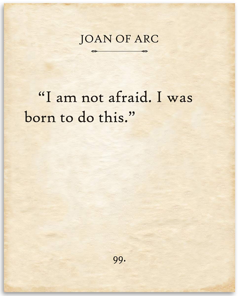 Joan of Arc (Jehanne Darc)- I Am Not Afraid - 11x14 Unframed Typography Book Page Print - Great Gift for Biblical and Historical Lovers Under $15