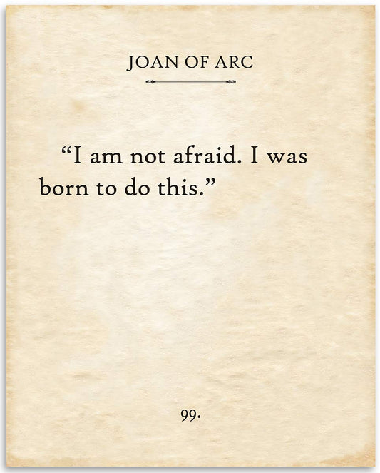 Joan of Arc (Jehanne Darc)- I Am Not Afraid - 11x14 Unframed Typography Book Page Print - Great Gift for Biblical and Historical Lovers Under $15