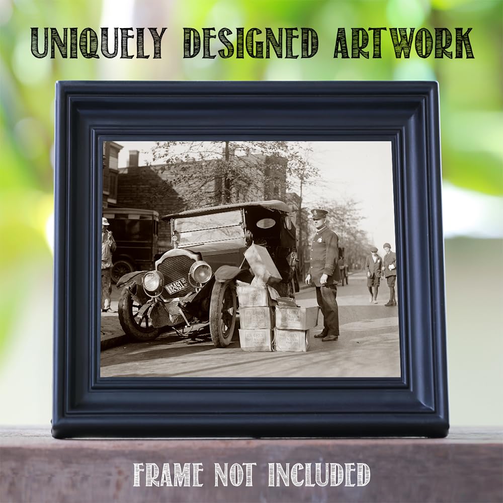 Bootlegger Crash: 11x14 Unframed Poster-Vintage 1920s Retro Photos for Speakeasy & Bootleggers- Prohibition Era Bar Black & White Photography, Antique Historical Prints, Modern Lounge & Home Bar Décor