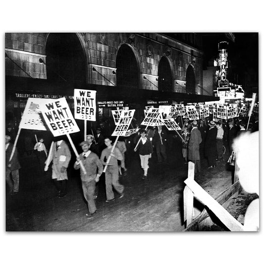 We Want Beer 1933 Prohibition Photo - Vintage Wall Art - 11x14 Unframed Art Speakeasy Prohibition Decor Vintage Art Print - Makes a Great Man Cave and Home Bar Decor Poster