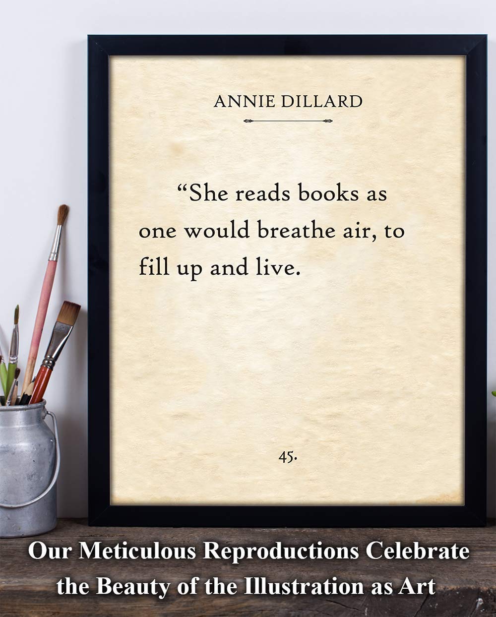Annie Dillard - She Reads Books - Great Classroom Decor, School Library Reading Accessories, Book Readers Decoration, Great Book Lovers and Bookworms Gifts, 11x14 Unframed Typography Book Page Print