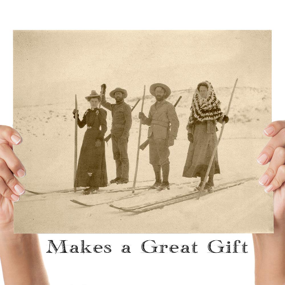 Wilderness Skiers Photograph - Antique Decor for Lodge and Cabin, Winter Sports Poster, Skiing Mountain House Display, Classic Gift for Skiers and Ski Enthusiasts, 11x14 Unframed Art Print Poster