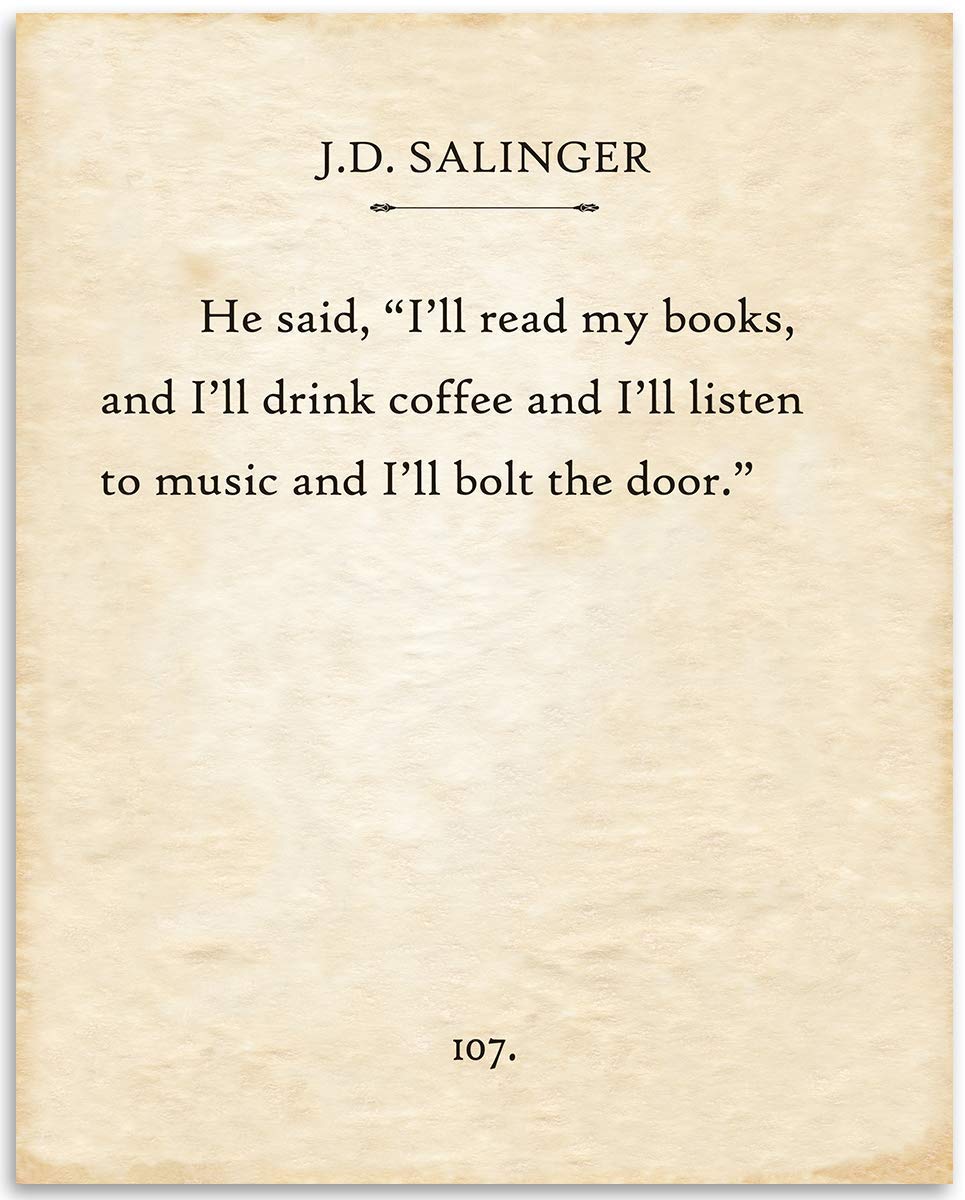 J.D. Salinger - I'll Read My Books - 11x14 Unframed Typography Book Page Print - Great Gift and Decor for Coffee House, Library and Home Under $15