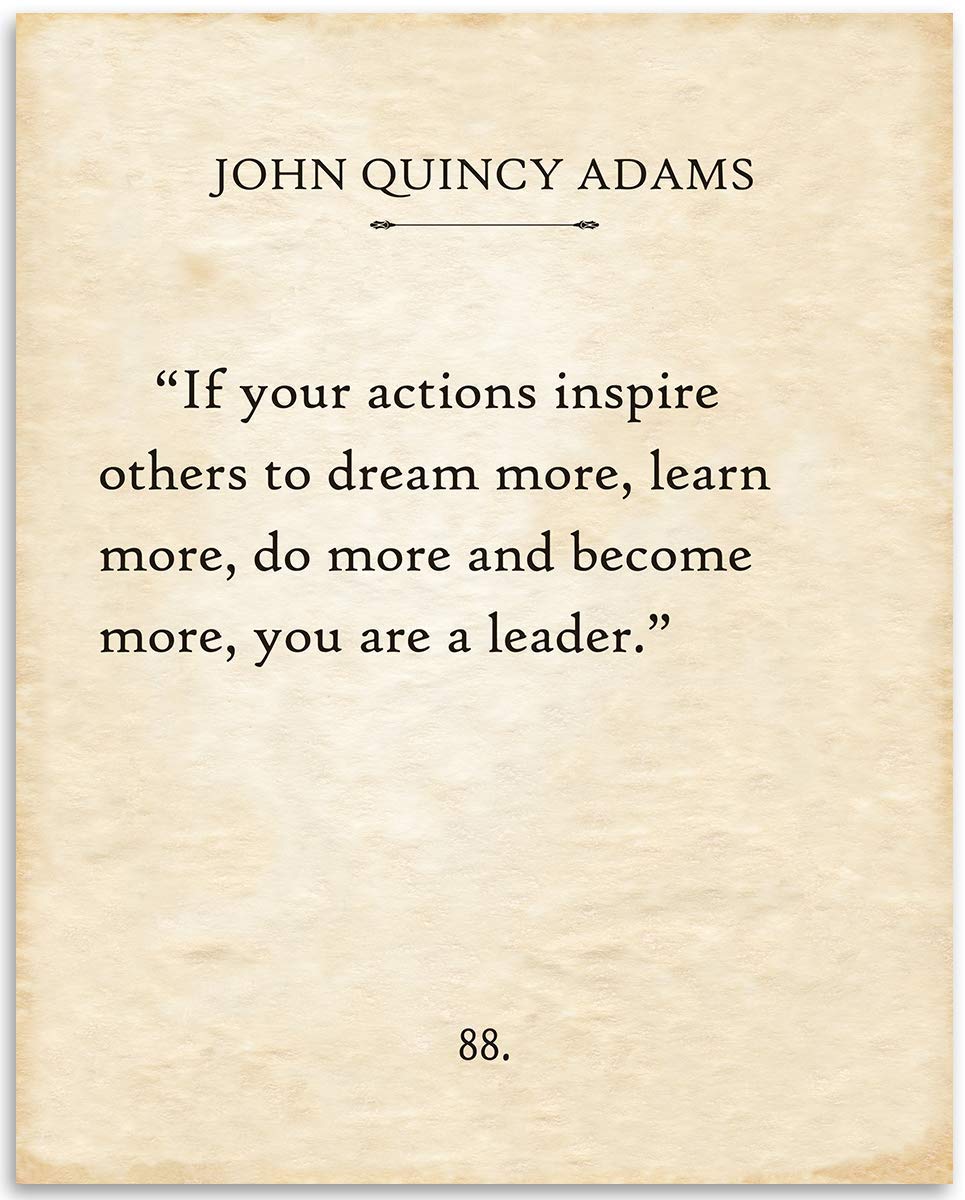 John Quincy Adams - If Your Actions - 11x14 Unframed Typography Book Page Print - Great Gift for Leaders, Managers, and Historical Book Lovers Under $15