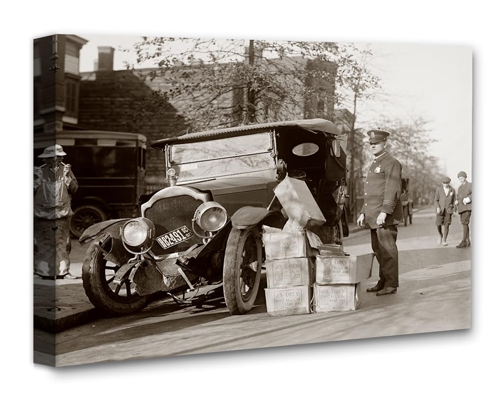 Bootlegger Crash: 11x14 Unframed Poster-Vintage 1920s Retro Photos for Speakeasy & Bootleggers- Prohibition Era Bar Black & White Photography, Antique Historical Prints, Modern Lounge & Home Bar Décor