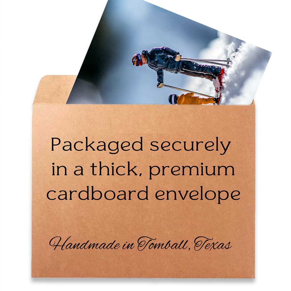 Learning to Ski - Miniature Figures on Snow 11x14 Unframed Print, Fun Winter Sports Art, Tiny Skiers Winter Scene, Skiing Family Poster, Kids Room Decor, Ski Lodge & Cabin Decor, Gift for Skiers