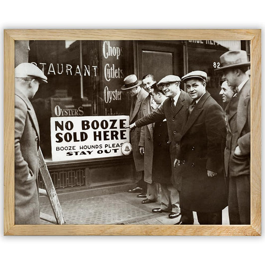 No Booze Sold Here: 11x14 Framed Poster - Vintage 1920s Retro Photos for Speakeasy & Bootleggers - Prohibition Era Bar Black & White Photo, Antique Historical, Modern Lounge & Home Bar Décor