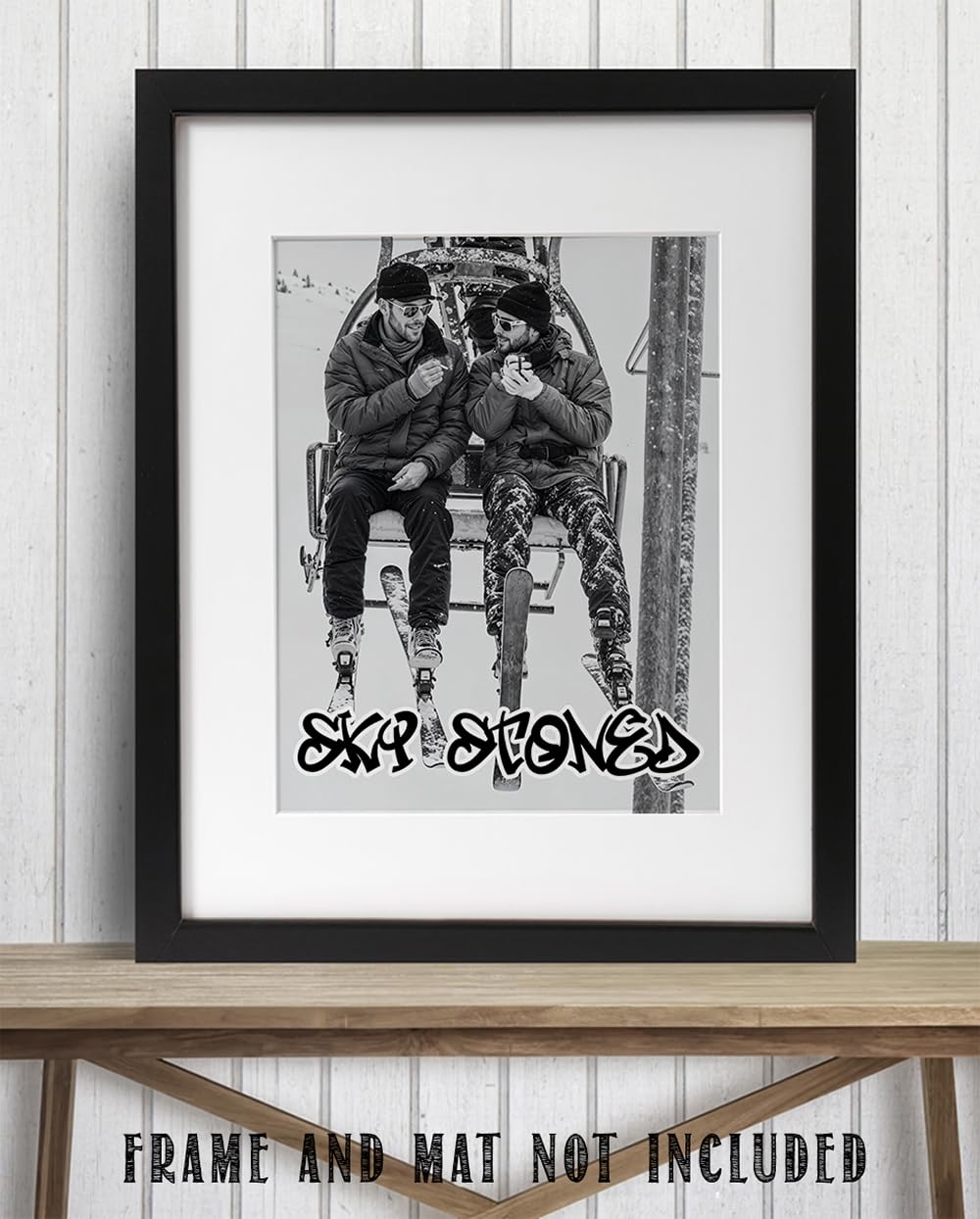 Stoner Ski Art 11x14 Unframed Print - Funny Skiing Poster With Cannabis Lifestyle Art, Ski Stoned Poster, Weed And Skiing Poster, Snowboard Art Print For Alpine Resorts, Ski Lodges & Mountain Resorts