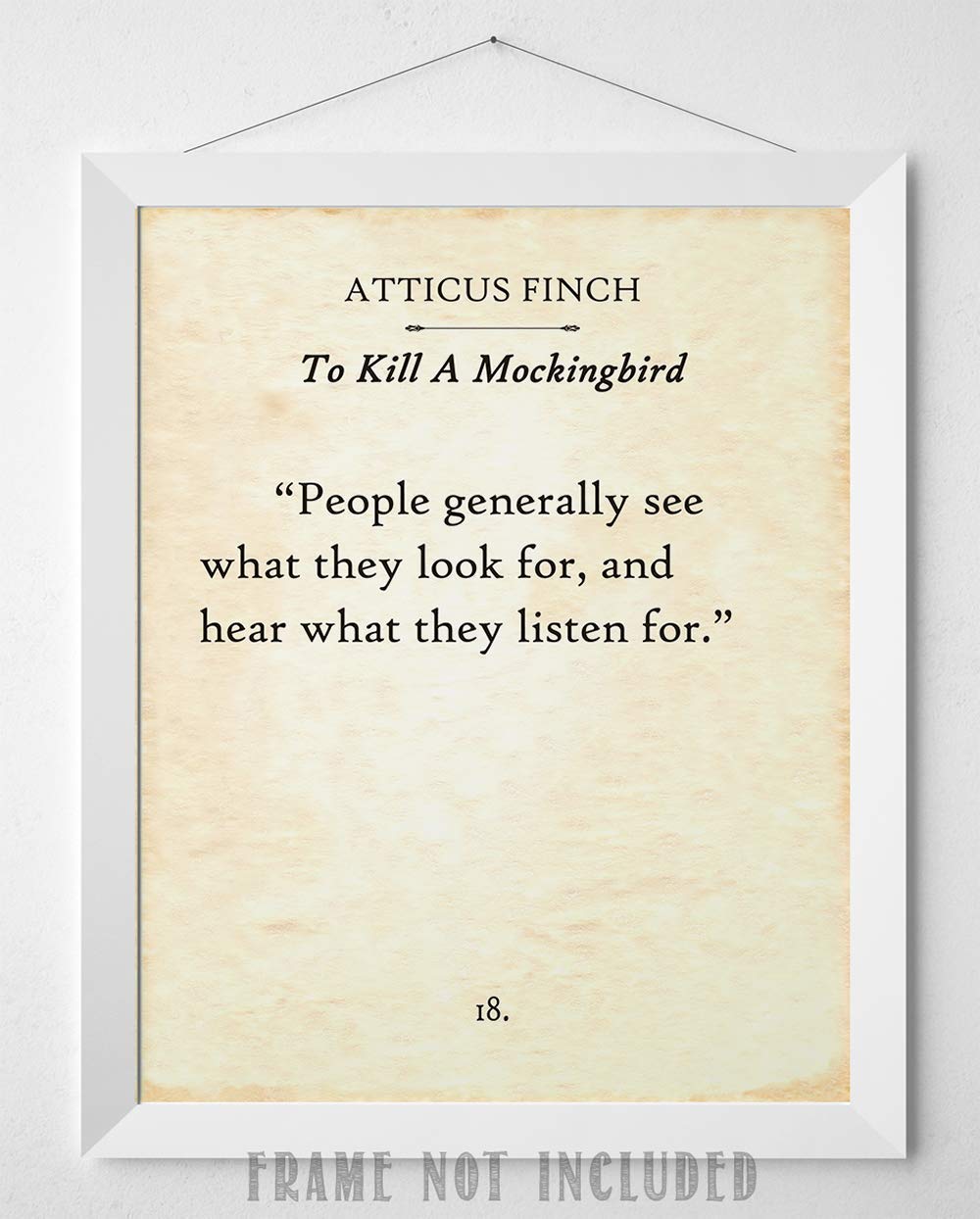 Atticus Finch - People Generally See What They Look For - 11x14 Unframed Typography Book Page Print - Great Inspirational Gift and Decor for Home and Office Under $15