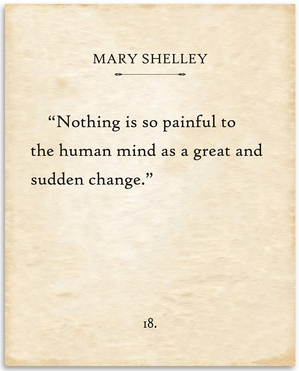 Mary Shelley's Frankenstein Quote - Nothing is So Painful - Inspirational Art Poster, Classic Literary Book Page Decorations, Mary Shelley Books Quotes Gift, 11x14 Unframed Typography Art Print Poster
