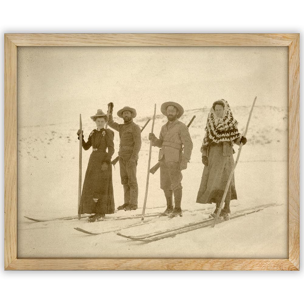 Wilderness Skiers Photograph - Antique Decor for Lodge and Cabin, Winter Sports Poster, Skiing Mountain House Display, Classic Gift for Skiers and Ski Enthusiasts, 11x14 Unframed Art Print Poster