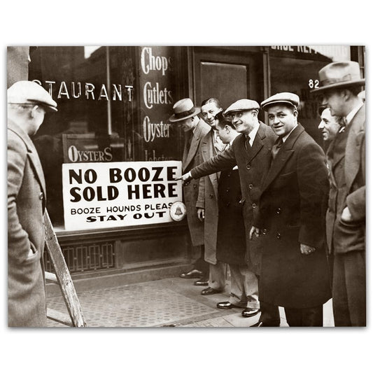 No Booze Sold Here: 11x14 Unframed Poster - Vintage 1920s Retro Photos for Speakeasy & Bootleggers - Prohibition Era Bar Black & White Photo, Antique Historical, Modern Lounge & Home Bar Décor
