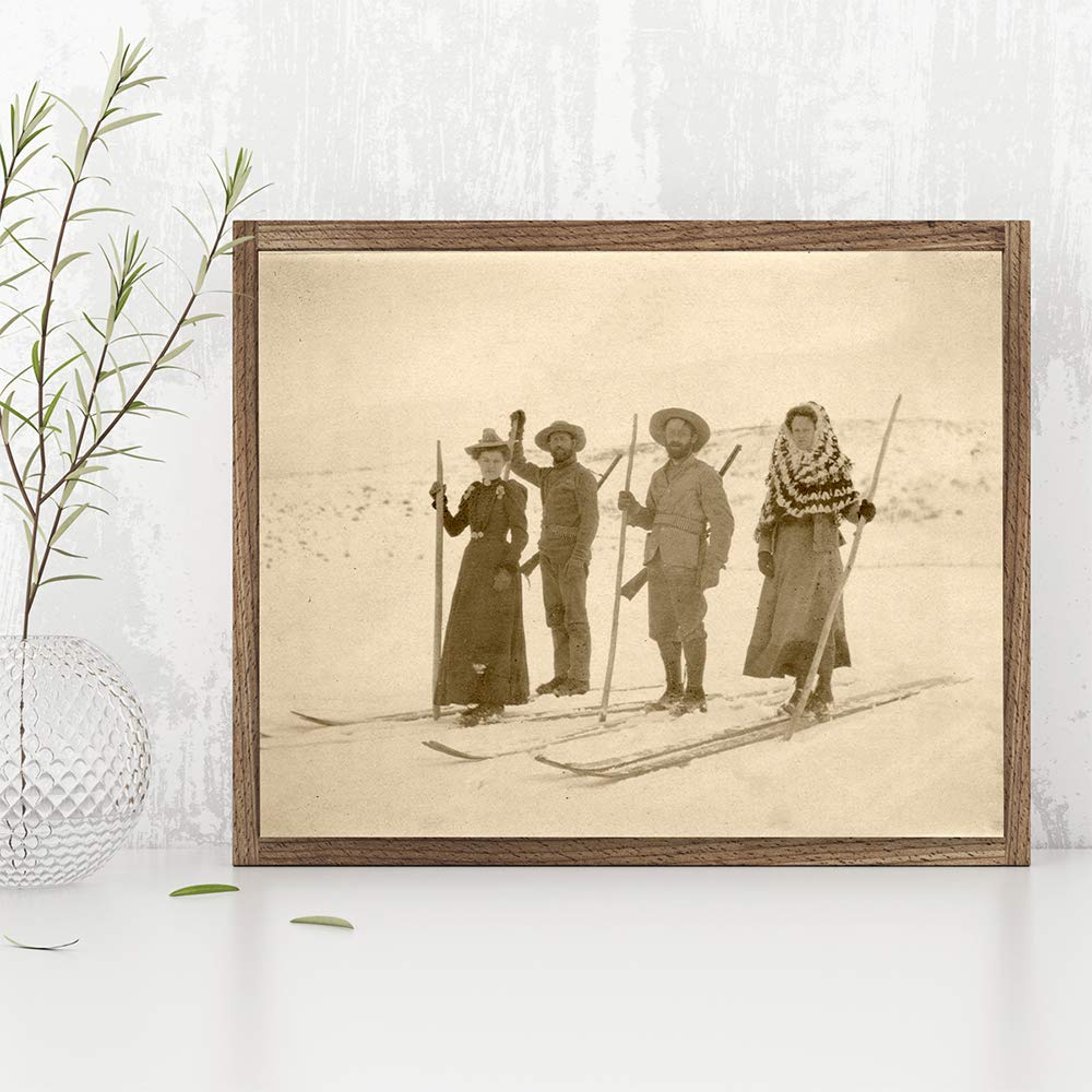 Wilderness Skiers Photograph - Antique Decor for Lodge and Cabin, Winter Sports Poster, Skiing Mountain House Display, Classic Gift for Skiers and Ski Enthusiasts, 11x14 Unframed Art Print Poster