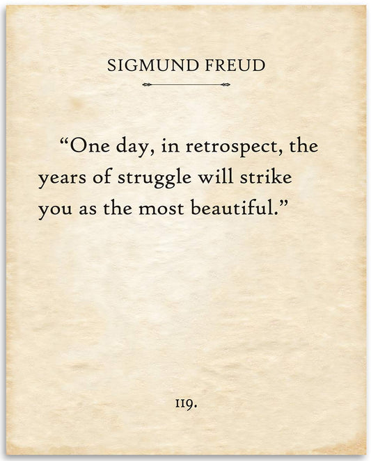 Sigmund Freud - One Day In Retrospect - 11x14 Unframed Typography Book Page Print - Great Inspirational and Motivational Gift and Decor Under $15