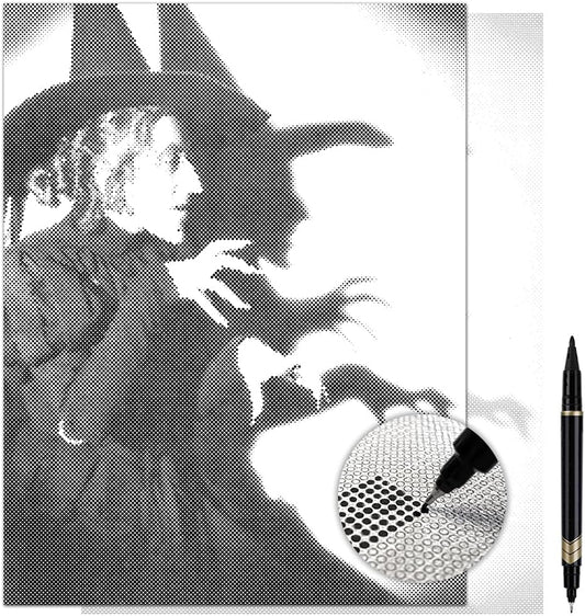 On The Dot Art — Dot Painting Kit for Adults | Wicked Witch of the West 13x17 Canvas with Dual Tip Marker | Easier Alternative to Diamond Painting No Tiny Pieces No Mess | Gift Idea