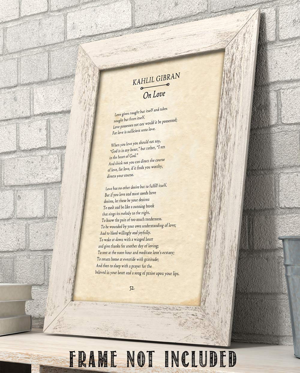 Kahlil Gibran - On Love - 11x14 Unframed Typography Book Page Print - Great Wedding and Anniversary Gift for Under $15