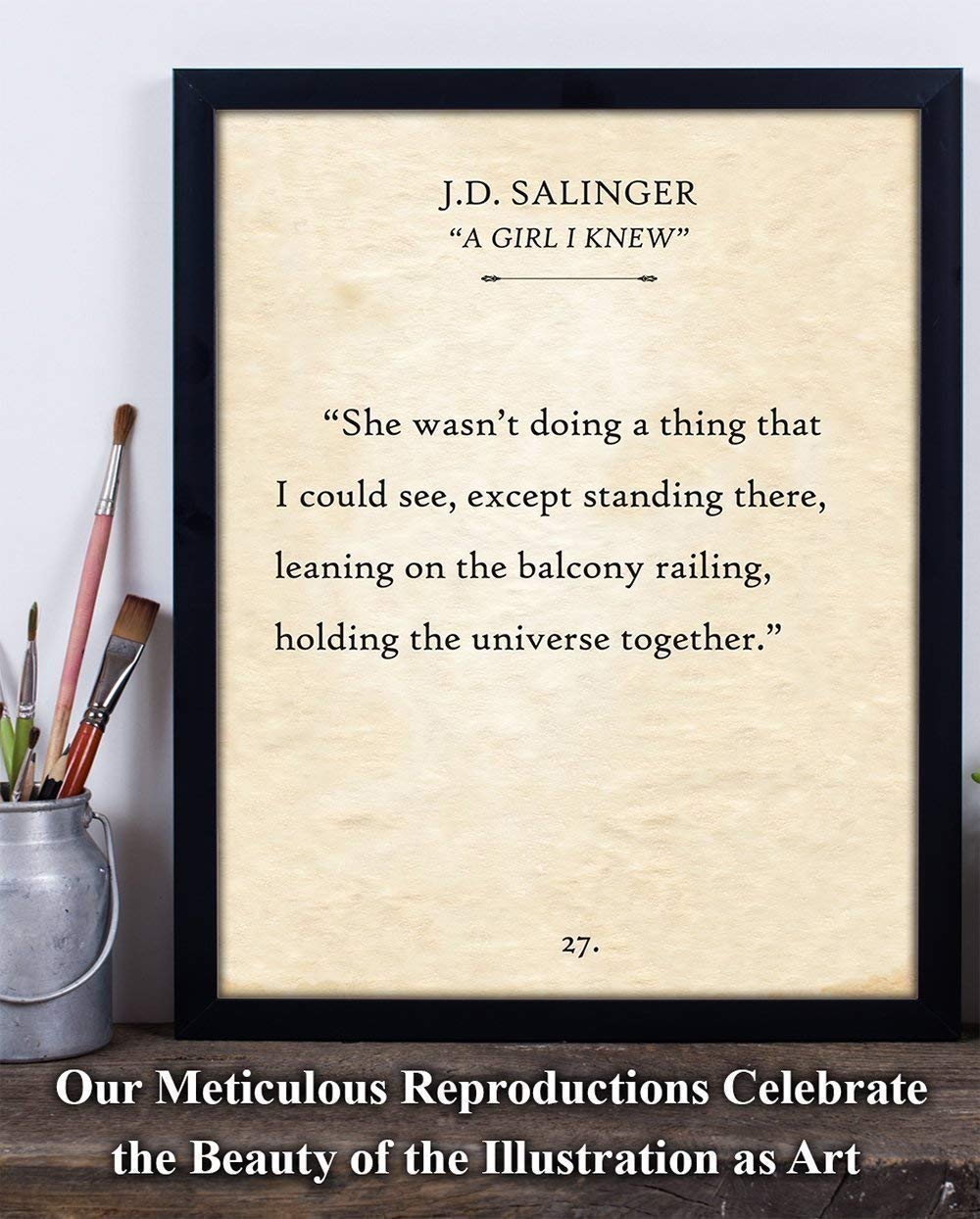 She Wasn't Doing A Thing - J.D. Salinger - 11x14 Unframed Typography Book Page Print - Great Decor and Gift for Wedding, Anniversary and Birthday Under $15