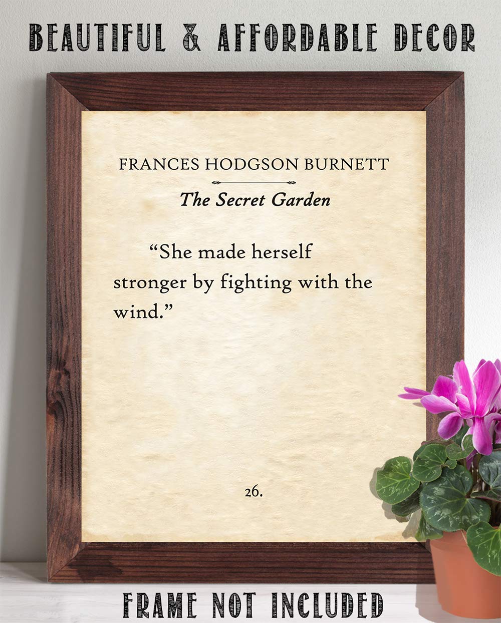 Frances Hodgson Burnett - The Secret Garden - She Made Herself Stronger - 11x14 Unframed Typography Book Page Print - Great Inspirational Gift and Decor for Nursery and Children's Room Under $15