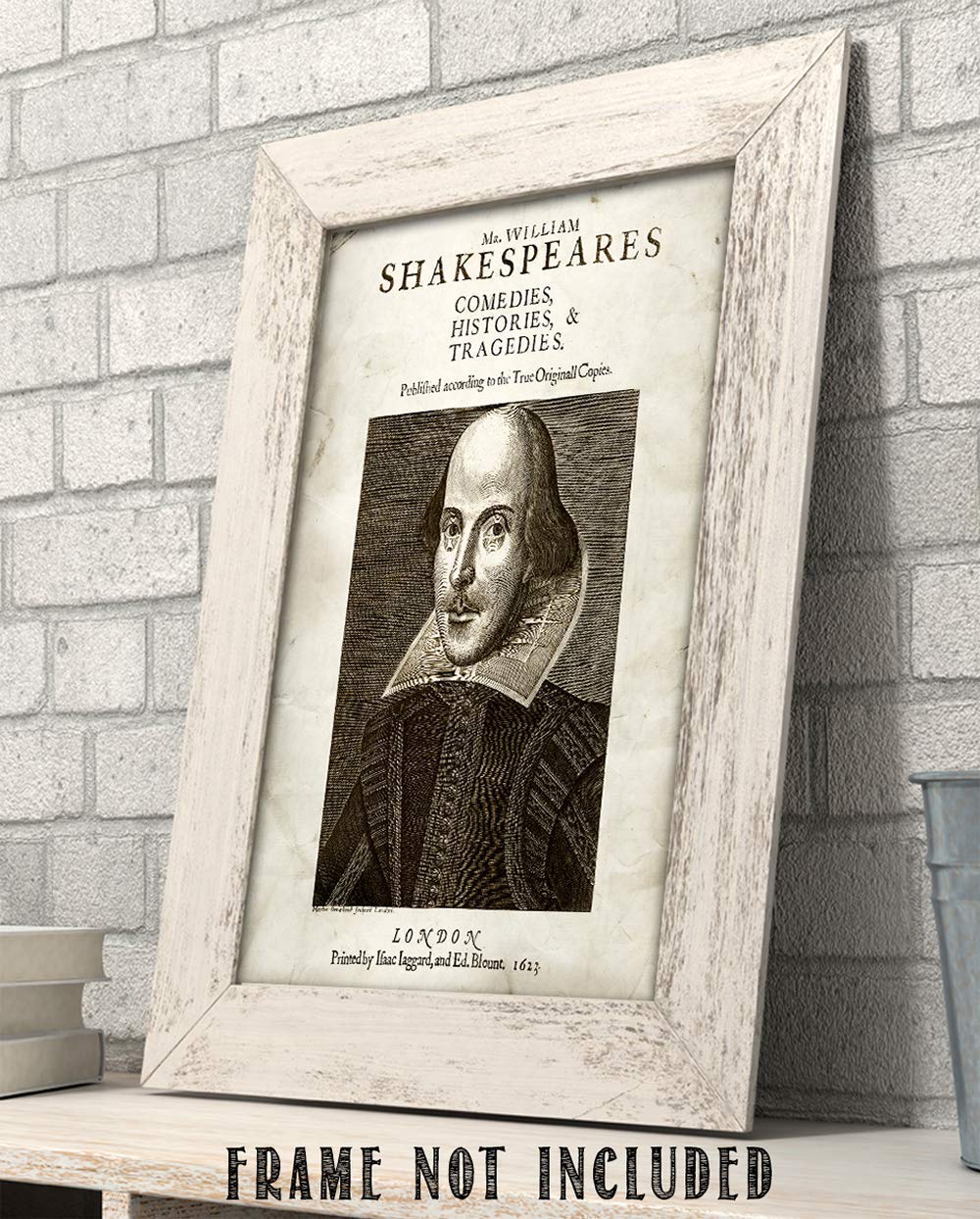 Shakespeare's Comedies, Histories and Tragedies - Classic Theatre Decorations, English Classroom Accessories, Great Gift for Literary and Shakespeare Lovers, 11x14 Unframed Typography Book Page Print