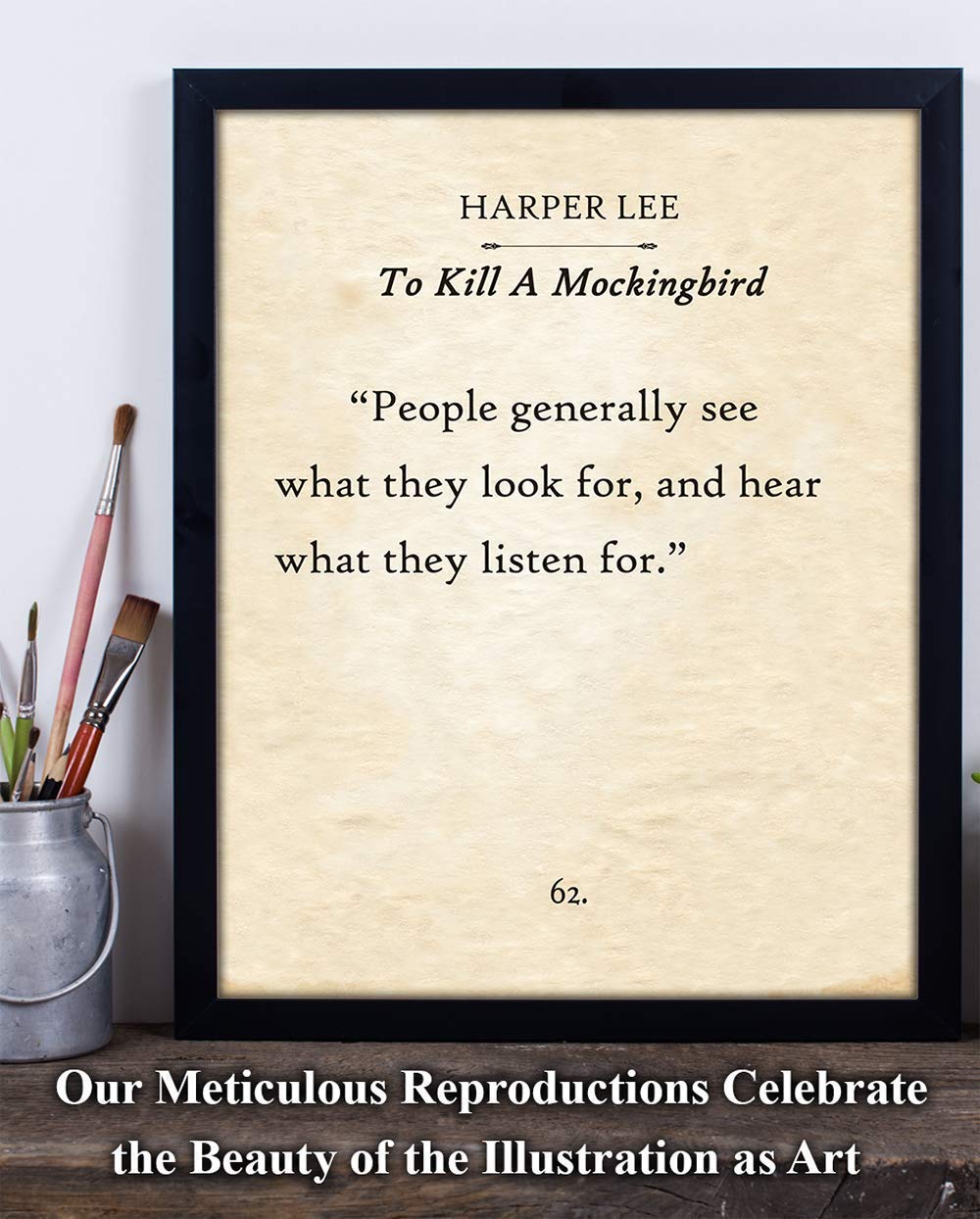 Harper Lee - People Generally See What They Look For - 11x14 Unframed Typography Book Page Print - Great Inspirational Gift and Decor Under $15