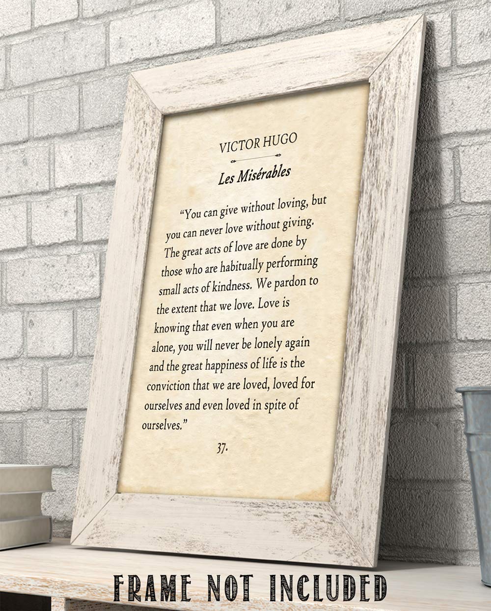 Victor Hugo - You Can Give Without Loving - Classic Love Quote Wall Art, Acts of Love Book Page Print, Great Gift for Literature and Book Lovers, 11x14 Unframed Typography Book Page Print