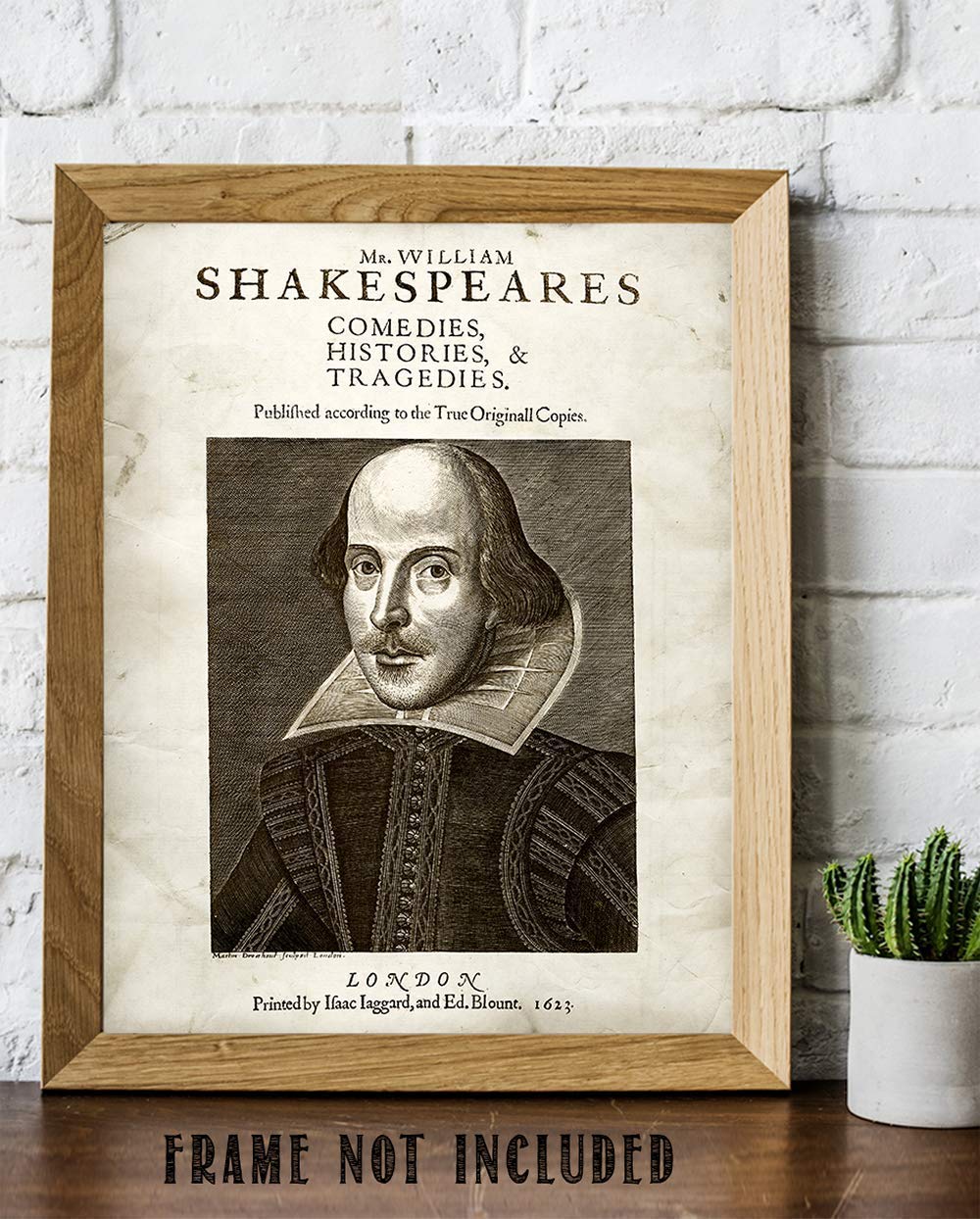 Shakespeare's Comedies, Histories and Tragedies - Classic Theatre Decorations, English Classroom Accessories, Great Gift for Literary and Shakespeare Lovers, 11x14 Unframed Typography Book Page Print