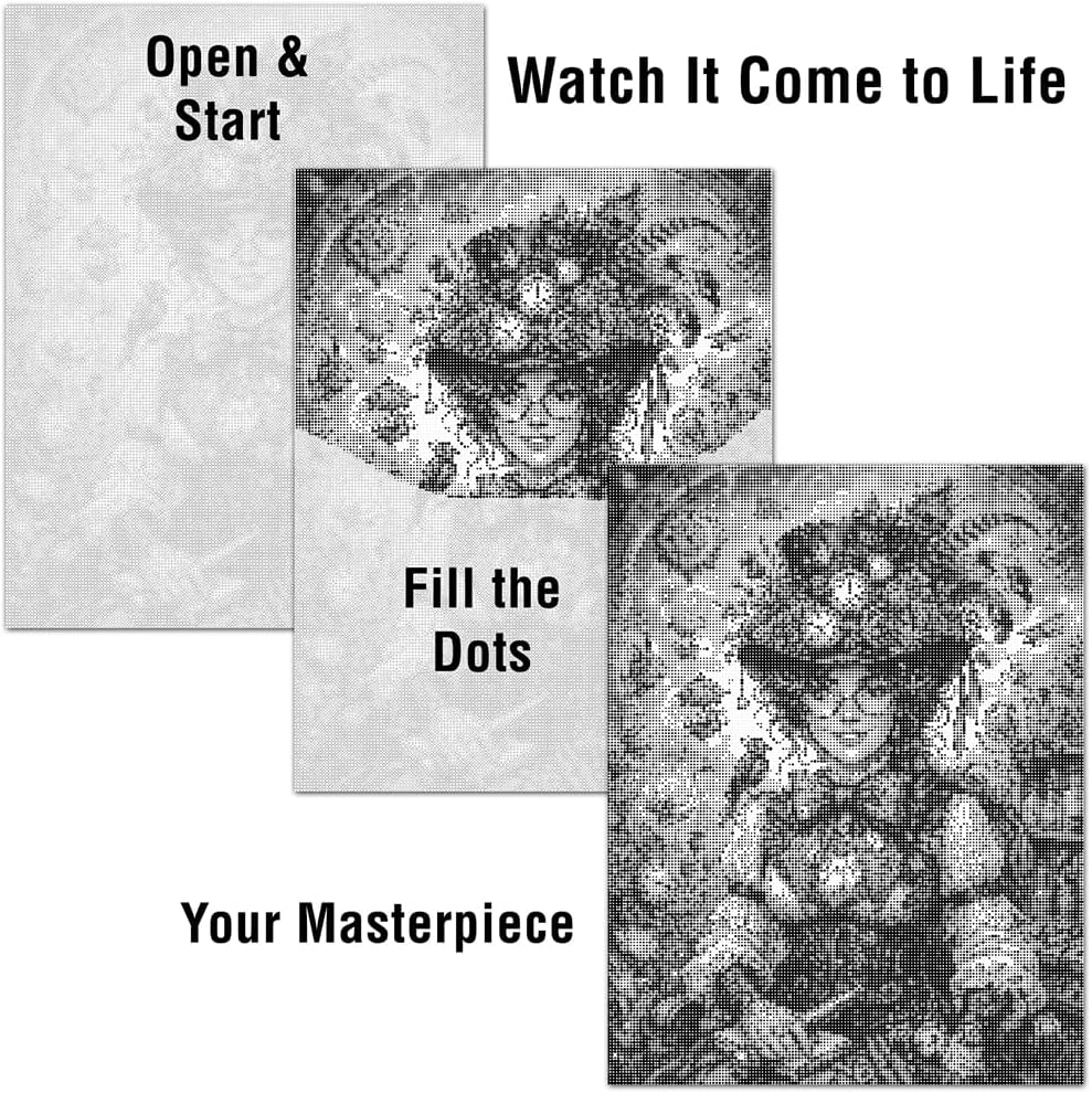 On The Dot Art - Painting Kit for Adults|Gears, Glasses, & Gadgets Victorian Steampunk 13x17 Canvas w/Dual Tip Marker|Alternative to Diamond Painting|No Tiny Pcs No Mess Gothic Fashion Frameable Gift
