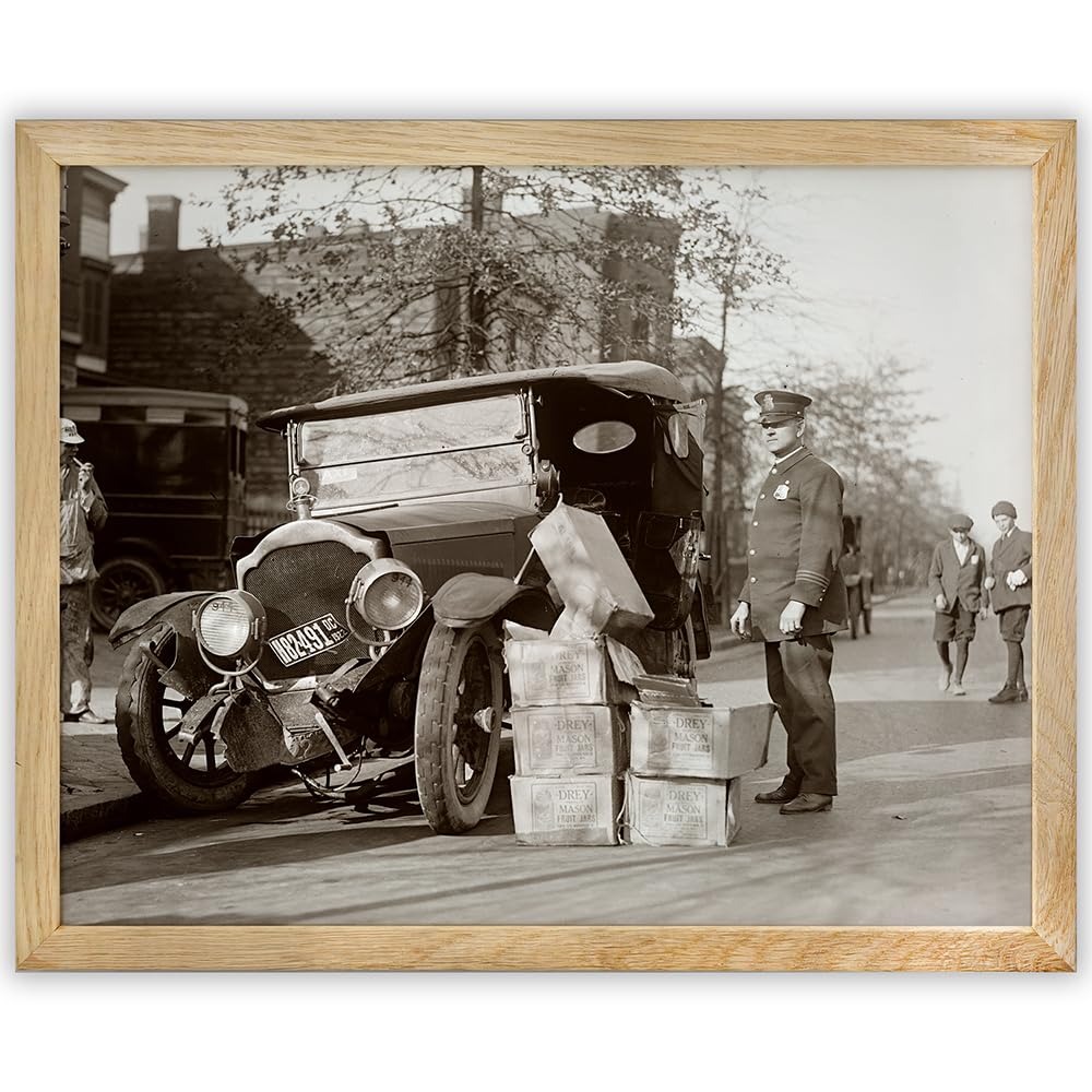 Bootlegger Crash: 11x14 Unframed Poster-Vintage 1920s Retro Photos for Speakeasy & Bootleggers- Prohibition Era Bar Black & White Photography, Antique Historical Prints, Modern Lounge & Home Bar Décor