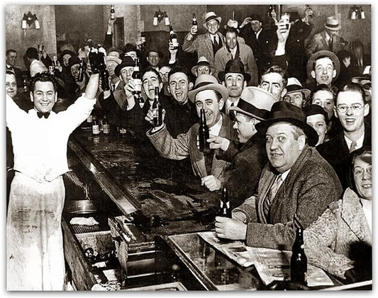 The Night Prohibition Ended - Vintage Speakeasy Wall Art - 11x14 Unframed Art Speakeasy Prohibition Decor Vintage Art Print - Makes a Great Man Cave and Home Bar Decor Poster